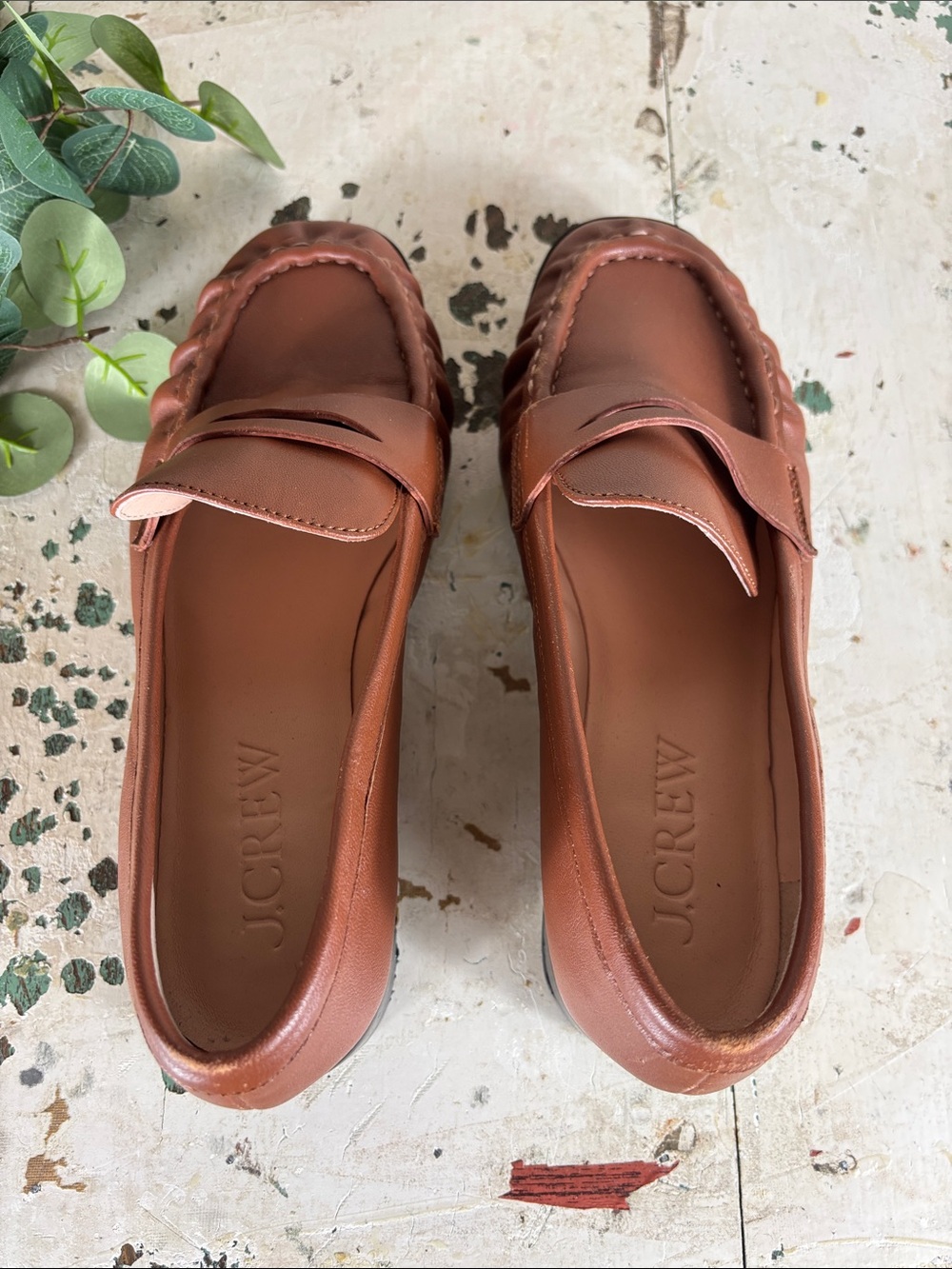J. Crew >  Classic Leather Penny Loafers in Brown 6 - Picture 7 of 9
